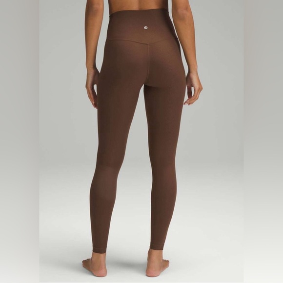 🍋Lululemon Align Ribbed High-Rise Pant 28" Size 8 Dark Brown Java?? W5EU7S🍋 - Picture 2 of 15